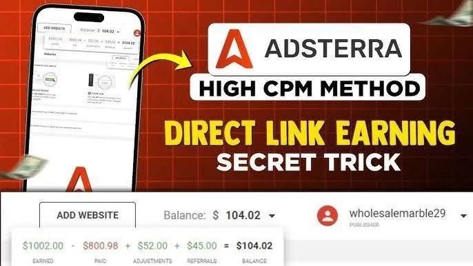 ADSTERRA HIGH CPM METHOD DIRECT LINK EARNING SECRET TRICK