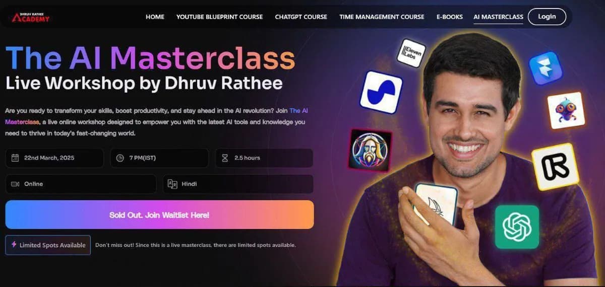 ✦ Dhr_uv Ra_thee - The AI Masterclass - Live Workshop 2025 ✦: কী শিখবেন, কার জন্য, এবং কীভাবে শুরু করবেন